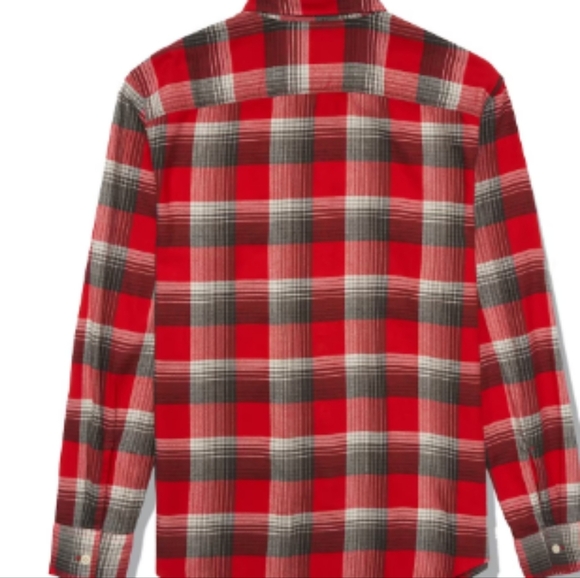 NWT - American Eagle Men Red Super Soft Flannel Shirt - SZ L - Picture 6 of 8
